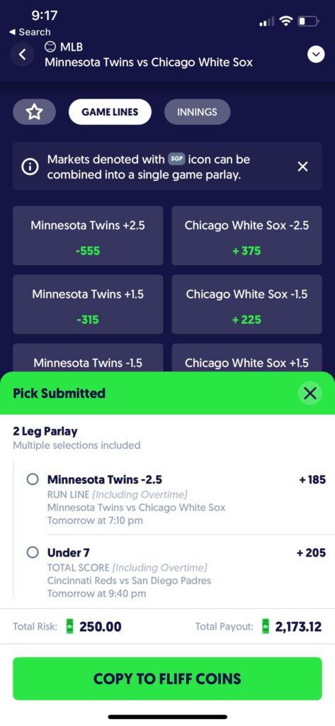 mlb parlay fliff